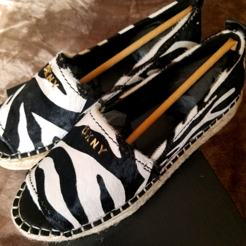 Zebra DKNY Mer Peep toe Platform Espadrilles
